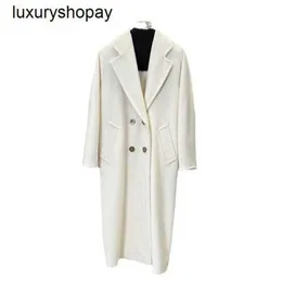 Topp Maxmaras Cashmere Coat 101801 Womens Coats Winer Max Silhouette dubbelbröst ull med långa ärmar Elegant temperament och