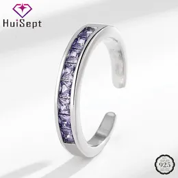 Clusterringe Huisept Modefinger für Frauen 925 Silberschmuck mit Zirkon Edelstein Hochzeitsfeier Versprechen Geschenkzubehör Großhandel Großhandel