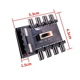 Fan Hub 1 To 8 3Pin Pwm Sata Molex Splitter PC Mining Cable 12V Power Suppply Cooler Cooling Speed Controller 4PIN/SATA Adapter