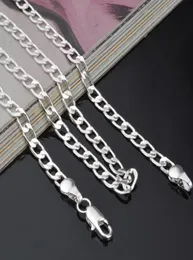 20pcslot 925 Sterling Silver Men Chain Halsband smycken Toppkvalitet 925 Silver Men Figaro Chain Halsband Mix 16inch7151202