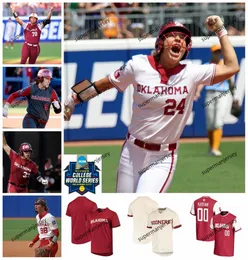 2024 NCAA Sömde Oklahoma Sooners Softball Baseball Jersey Ou Rylie Boone Cydney Sanders Nelly McEnroe-Marinas Ella Parker Kasidi Pickering Karlie Keeney