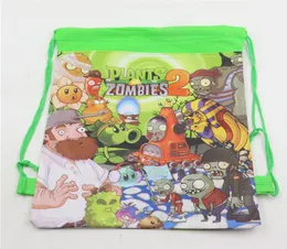 12pcs 4 Colors Plants vs Zombies Decoration Kids Cartoon Gift Backpack Birthday NonWoven Fabric Drawstring Party Bags Supplies2227923