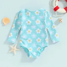 Kobiety stroje kąpielowe 6M-4T Baby Dziewczyna Summer Floral Print Back Bandage Węzeł wycięcie monokini stroje kąpiel