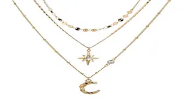 Подвесные ожерелья рождественские украшения ins Универсальный Tianmang Star Moon Ожерелье