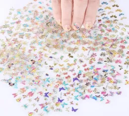 30 fogli decorazioni per le nail art decorazioni manicure 3D farfalle olografiche laser 3D design adesivo per unghie per unghie fai -da -te adesivi di decalcomania fai -da -te6287148