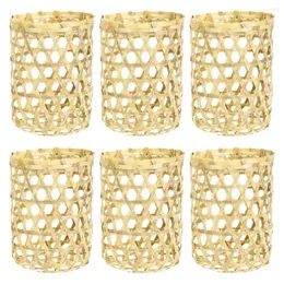 Vasos 6 PCs Bambu Cup Sleeves Copes Coffe Cover Capa Casaco Vaso Anti-Scald Acessório para Flores Capas decorativas de vidro