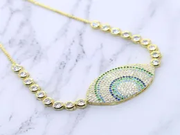 New Fashion Evil Eye Gold Color Round Round Tennis Bangelet for Women Paved Coler Cz Jewelry Luxury Jewelry for Wedding Enguction7982733