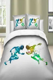 3D Tryckt täcke omslag Set Rugby Sport Game Queen King Bed Linne Twin Size Single Double Bedding Set Kid Teen Boys Home Bed 3PCS9012713