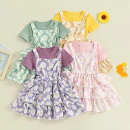 衣類セットPudcoco Infant Baby Girls 2PCS Summer Outfits半袖リブ付きトップ