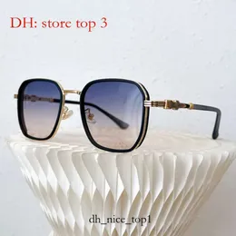 النظارات الشمسية للرجال Chrome Womens Designer Sunglasses Metal Frame Bradient Rock Punk Street Hip Hop Style Mirror Leg Corving Technology Low Key Luxury 81