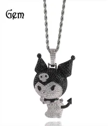 Gu Meng039s new zircon little devil Kuromi kulomi cartoon Pendant Necklace personalized versatile dign Necklace11942519567368