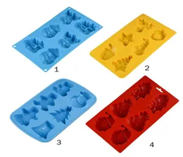 Corated Creative Kitchen Baking Silicone Moulds 6 Cavies Christmas Tree Snowman Santa Claus Cake Moulds Decorating5246164