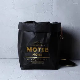 Storage Bags Black Washable Kraft Paper Bag Nordic Motse Home Plants Flower Grow Various Fruit Organizer For