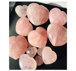 Natural Rosenquarz herzförmige rosa kristallgeschnitzte Palmen Liebe Heilung Edelsteinliebhaber Gife Stone Crystal Heart Edelsteine ​​25257mm2255191