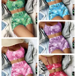 Kvinnors badkläder 2024 Ny Multi Color Marble Pattern Tie färgad sexig split med hög midja bikini