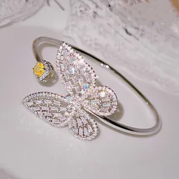 Designerschmuck Luxus Grazalband Anhänger Halskette Design 3D Full Diamond Super Immortal Bow Frauen gelb Diamant Buntes Schatz Schmetterlingsarmband