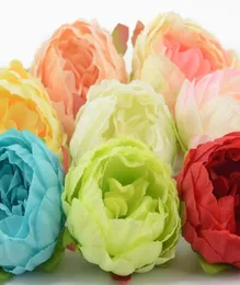 1st 7cm stora konstgjorda dekorativa pionhuvuden Simulering DIY Silk Flower Head For Wedding Home Party Fake8283279