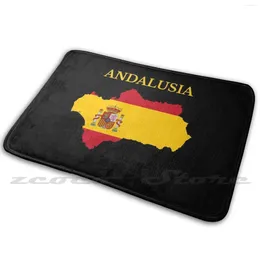 Carpets Andalusia Map Spain Carpet Water Absorb Non-Slip Door Mat Community Of Spanish Region