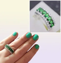 YHAMNI Selling Green CZ Zircon Engagement Wedding Rings For Women 100 Solid 925 Sterling Silver Rings Jewelry Whole R5015010144