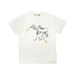 Palm pa üstleri duman logosu yaz gevşek lüks tees unisex çift tişörtler retro sokak kıyafetleri büyük boy tişört melekler 2276 ybf