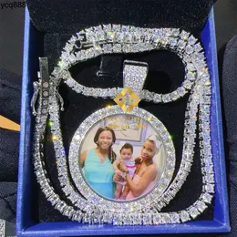 Populärt elegant pass diamanttestare isad VVS Moissanite Custom Hip Hop Memory Picture Photo Pendant Necklace Gift