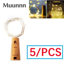 Dizeler 5 PCS Pil Powered Cork Şişe Işığı 1m 2m LED Çubuk Doğum Günü Partisi Şarap Durdurucu (Pil olmadan)