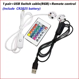 Controladores 1 par de entrada DC5V gradiente colorido LED RGB placa de luz com cabo de interruptor USB preto ou branco e controle remoto (inclui bateria).