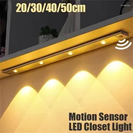 Ночные огни Ультратонкий светодиодный шкаф с датчиком движения Световой шкаф Аккумуляторная беспроводная связь