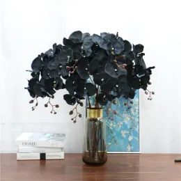 105cm Artificial flower black butterfly orchid silk phalaenopsis for wedding Christams home decoration garden potted fake plants LL