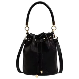 DHgate Genuine Leather Drawstring Bucket Handbag for Women Versatile Tote Shoulder Clutch Makeup Wallet Bag Bags Luggage Accessories