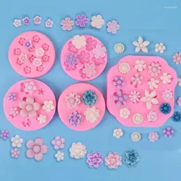 Bakformar mini blommakaka fondant silikon mögel muffin dekorera verktyg diy handgjorda chokladmous mögel dekoration tillbehör