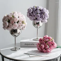 Dekorative Blumen Künstliche 27 Köpfe Rosenstrauß Hochzeit Braut Gefälschte Blume Nordic Home Party Tisch Schlafzimmer Vase Dekoration Zubehör