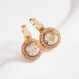 Studörhängen kvinnors hängande örhängen gjorda med kristaller från Österrike för damer jwelry gåvor trender 18k guldfärg piercing bijoux
