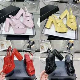 المصممين High Heels Sandals Women Platform Pump Evening Classic Buckle Leather Dress Shoe EU35-40 مع Box 515