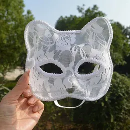 Articoli per feste Halloween Cosplay Maschera per gatti Pizzo Occhio sexy Animale Mezza faccia Donne erotiche Giocattoli sessuali per gioco di coppia