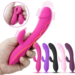 Rabbit Vibrators Dildos Vagina G Spot Clitoris Nipple Dual Stimulator Massager Sex Toys Shop For Women Adult Female Masturbators