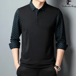 Polos Polos Fashion Casual Long Rueve Polo Shirt Man Man Button Cobrator T