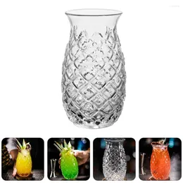 Wine Glasses 480ml Glass Cocktail Cup Hawaiian Party Pineapple Shaped Drinking Mug Tea For Tropical Hawaii Luau Summer Beach