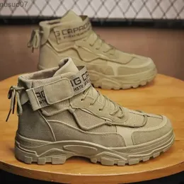 Botas masculinas botas de plataforma de moda botas de tornozelo ao ar livre luz caminhadas botas para homens antiderrapante deserto bota militar 2024 inverno sapatos masculinos