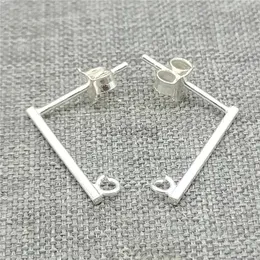 Stud 8prs of 925 Sterling Silver Bar Earring Posts w/ Open Loop Ear Stud Leverback for Jewelry Making zln240201