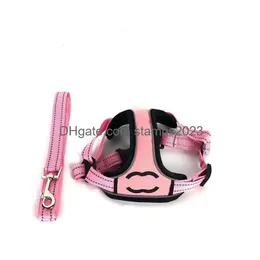 Dog Collars & Leashes Pomeranian Corgi Designer Dogs Cats Tow Rope Fashion Cute Chest Strap Set Schnauzer Persian Cat Drop Delivery Ho Dh8G9