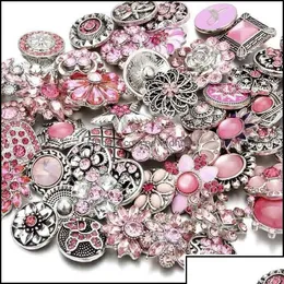 Fechos ganchos fechos ganchos noosa rosa gengibre snap botão jóias descobertas cristal pedaços encantos 18mm metal snaps botões fato dhselle dhcmk