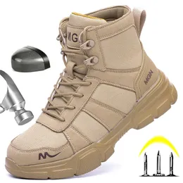 Lightweight Men Work Boots Indestructible Safety Shoes Steel Toe Shoes PunctureProof Sneakers Women Male Footwear Work Shoes 240126