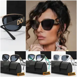 Men Goggles Cat Eye Sunglasses Designer Women Shades Metal Brow Mirror Leg 3D Letter Carving Design Gold Square Sun Glasses Colorful Eyeglasses