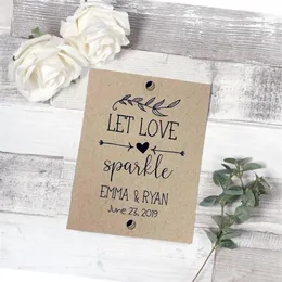 علامات Sparkler بطاقات وداع ريفي تدع Love Sparkle Custom Tags Wedding1204t