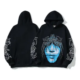 Erkek Hoodies 2024 Sweatshirts Instagram Süper Sıcak Amerikan Yüksek Sokak Mangası Marka İnternet Ünlü Aynı Stil Figür Avatar Eski Kapüşonlu Hoodie Erkekler ve Kadınlar İçin