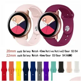 Other Electrical & Telecommunication Supplies Wholesale 100% Original Factory Sile Straps Watchband Suit For 48 Colors Solid Color Rev Dhtab