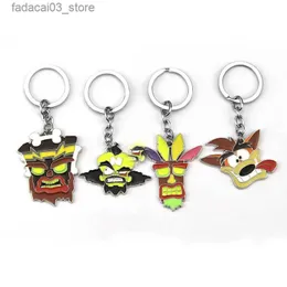 Schlüsselanhänger Lanyards Anime Crash Bandicoot Spiel Schlüsselanhänger Schlüsselanhänger Cartoon Tier Metall Schlüsselanhänger Autotasche Schlüsselanhänger Halter Schmuck Q240201