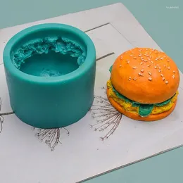 Backwerkzeuge Aomily 3D Silikon Hamburger geformt Fondant Kuchen Schokoladenform Seifenform Kerze Polymer Clay Formen Handwerk DIY Formen Basis