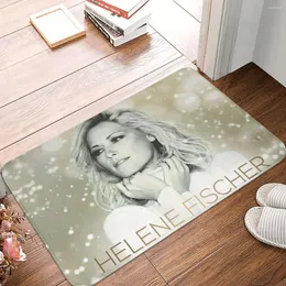 Carpets Beautiful White Snowflower Helene Fischer German Russian Pop Singer Non-Slip Carpet Doormat Living Room Kitchen Mat Entrance Rug